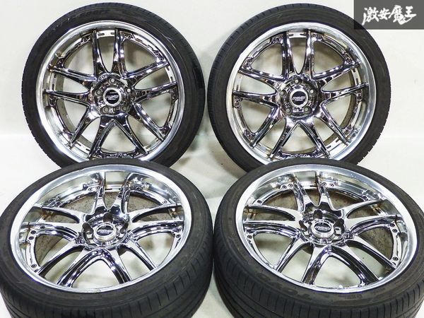 超希少サイズ!!●RAYS レイズ VR GT-V 19インチ 8.5J ＋43 クロームメッキ ホイール 4本 2019年 245/35ZR19 タイヤ付 FD3S RX-7 シルビア_画像2