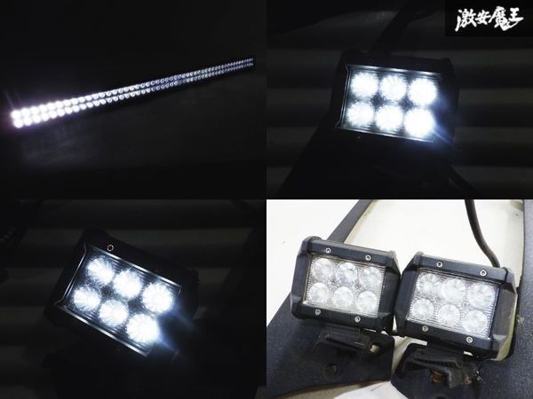 社外 クライスラー JK ラングラー LED ルーフライトバー ワークライト ブラケット ピラー固定型 ステー スイッチ 配線付き 即納 JL_画像9