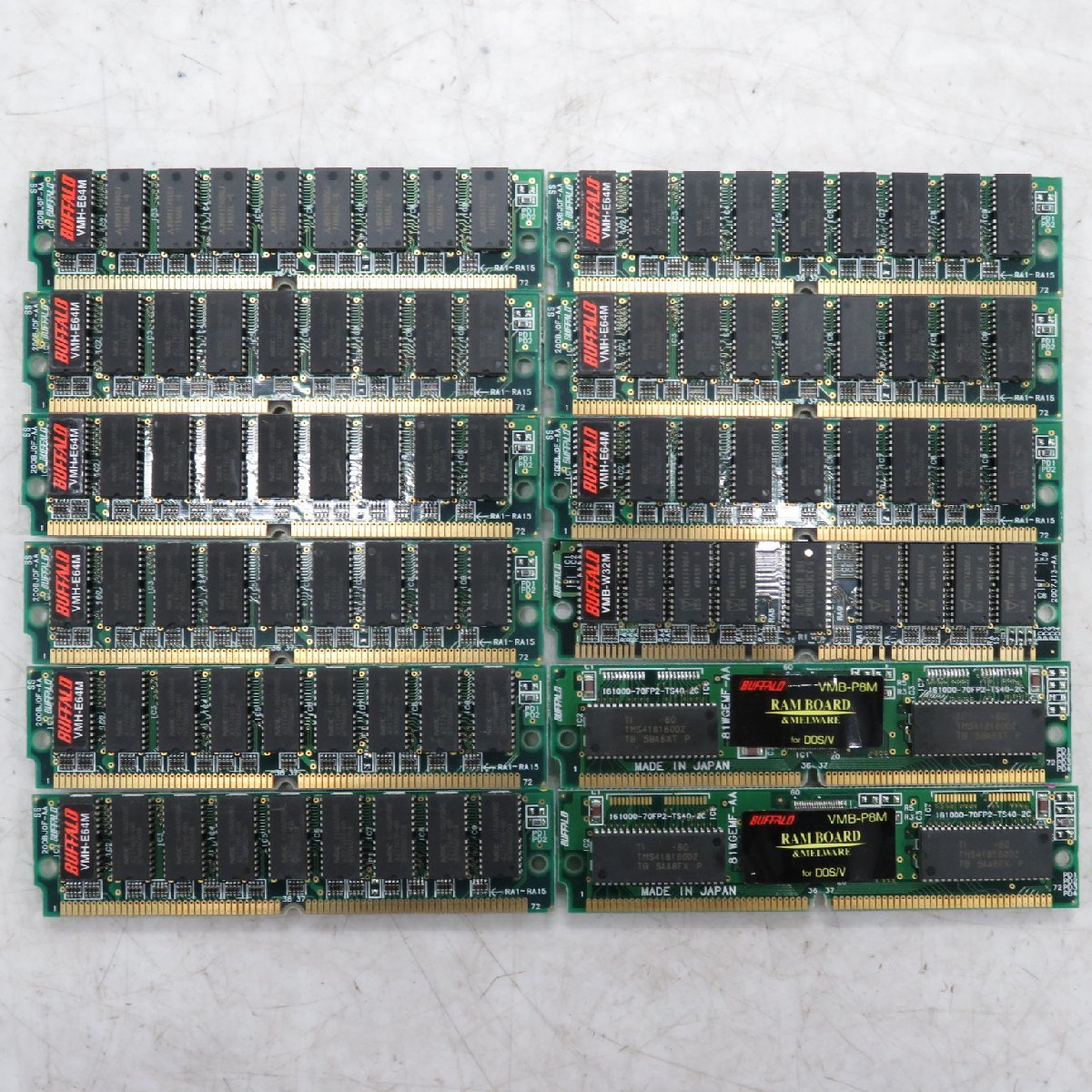 PC-98シリーズ デスク用 SIMM メモリ BUFFALO VMH-E64M 他 合計12枚