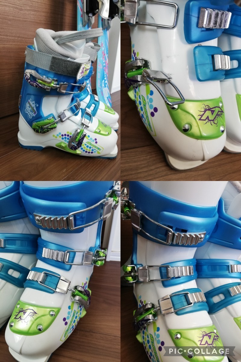 サロモン アーカンシエル SALOMON Arc en Ciel　スキー板 141cm 調整ビンディング ノルディカ スキーブーツ KAZAMAストック_画像9