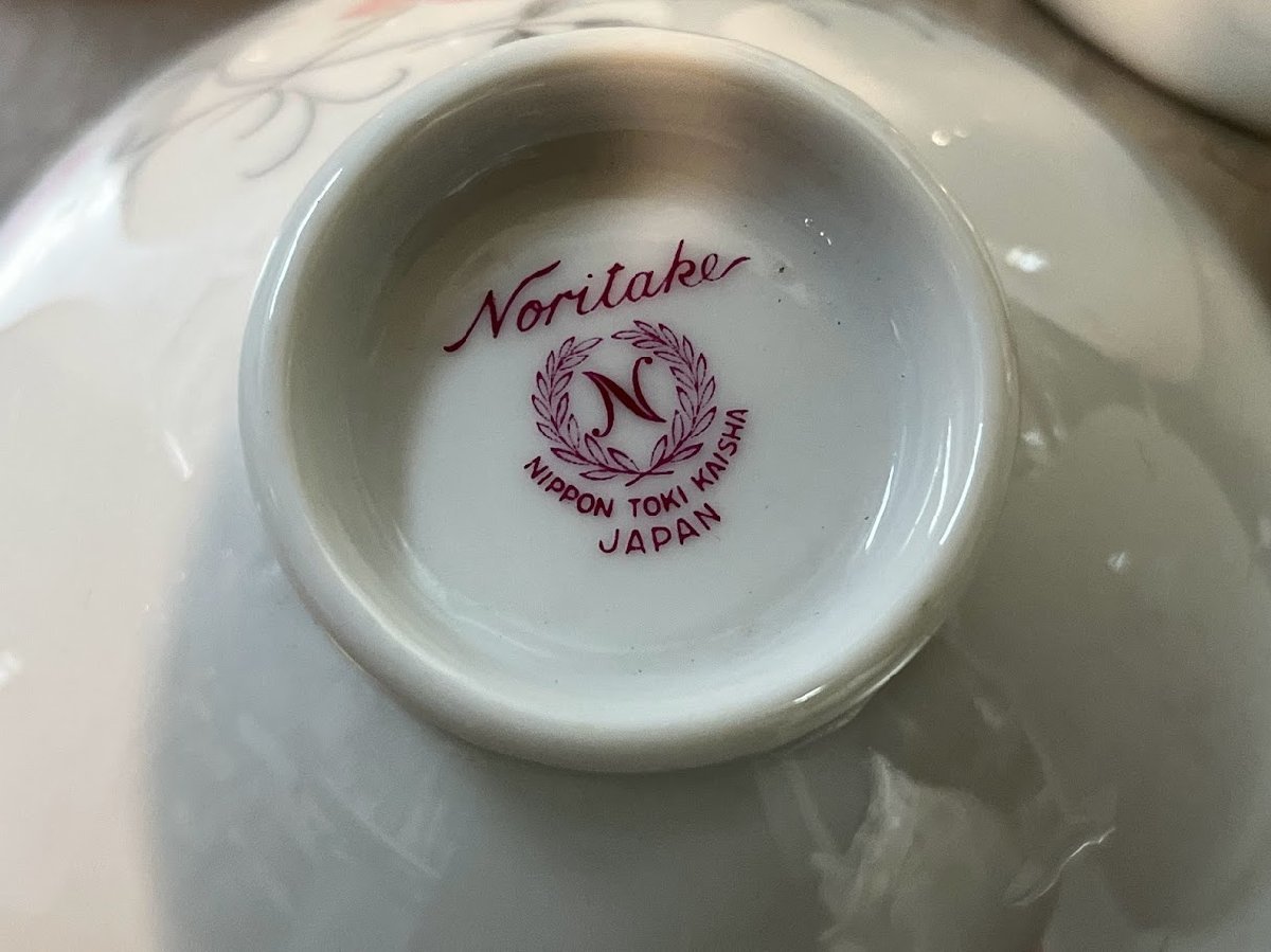 noritake ノリタケ 御飯茶碗 １０客 中皿 ２枚 和食 洋食 中華 オマケ 魚のお膳 ビンテージ_画像4