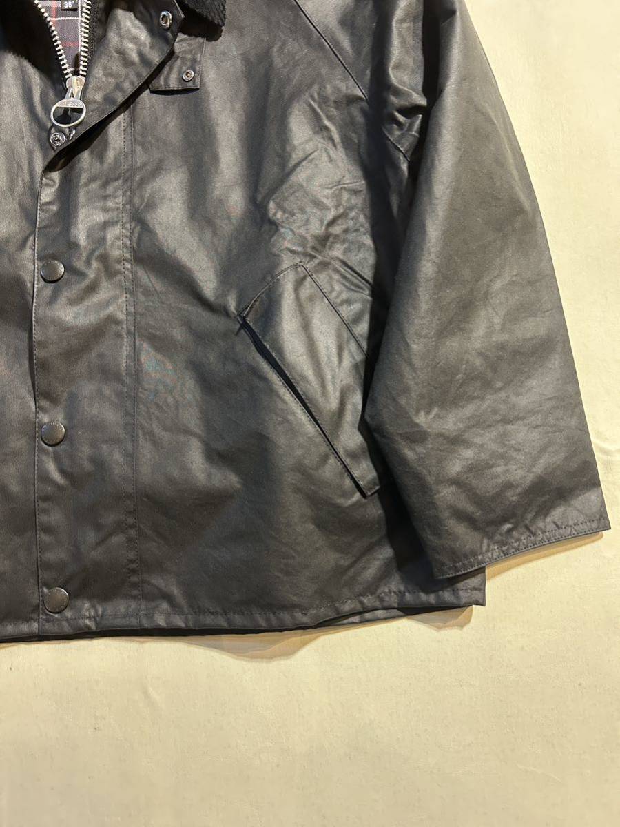 23AW 新品未使用 Barbour バブアー TRANSPORT ワックス コットン ショート ブルゾン サイズ36/BLACK_画像3