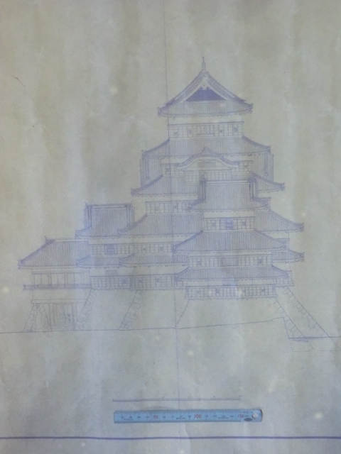 品質のいい 広瀬栄一コレクション城青写真図面○昭和25年頃 元ノ松本城 四 その他