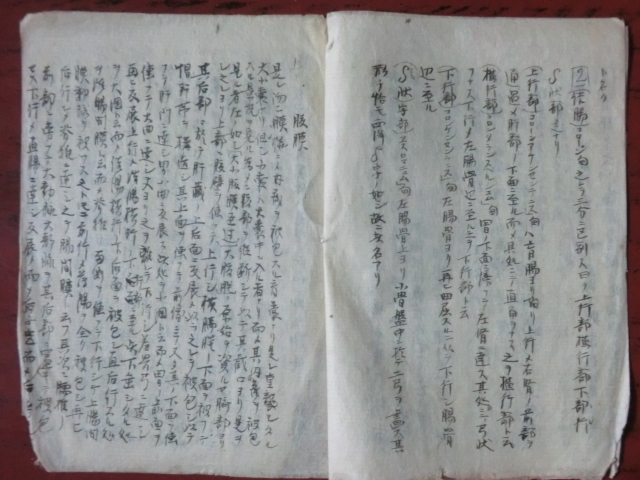 明治初期古文書医学書●明治４年　薄腸(小腸)厚腸腹膜　４丁　東京医学病院　原祐民先生蔵書　長野県伊那市　231214_画像3