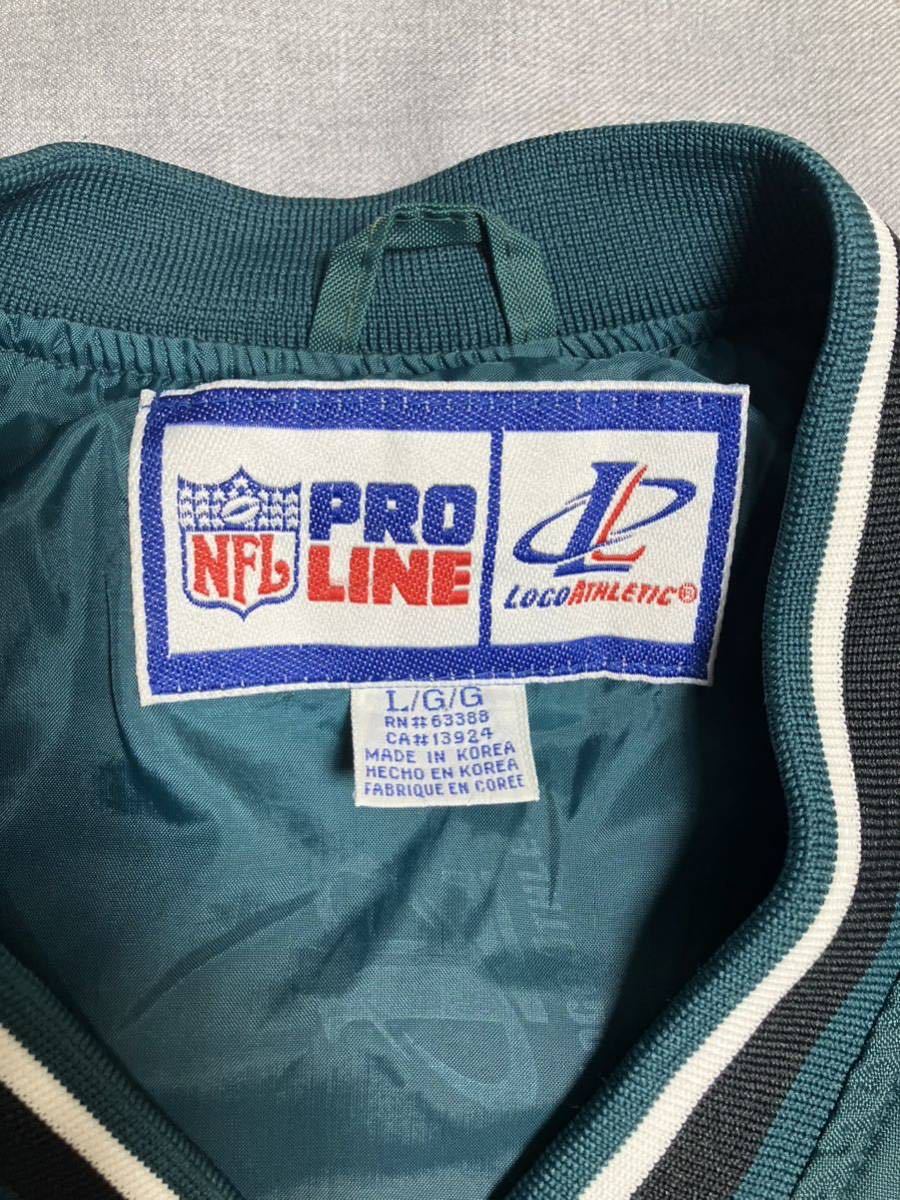 90s Eagles NFL PRO LINE プルオーバー ナイロン ジャケット L シャツ スウェット トレーナーLogo Athletic ビンテージSTARTER _画像5