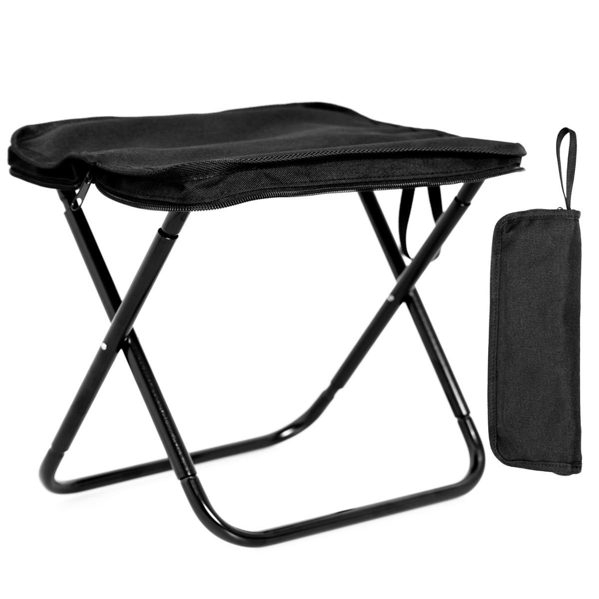 折り畳み椅子 キャンプ 椅子 アウトドアチェア 軽量 持ち運び コンパクト ブラック 黒 折りたたみ椅子 おり畳み椅子 収納 一体型 便利_画像2