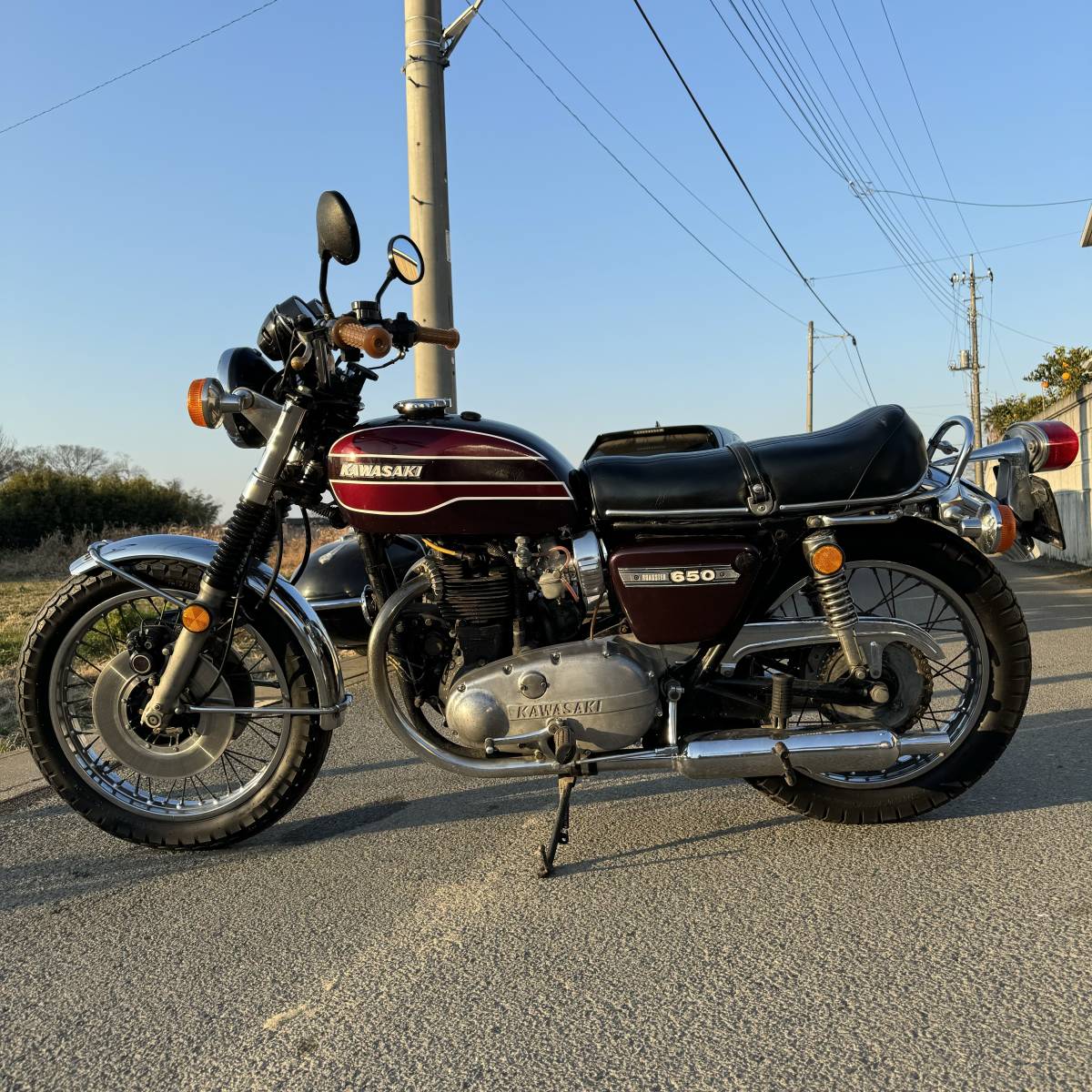 カワサキ W650RS W3 実動 車検付 現状車 旧車 昭和48年 美車（検Z250LTD ゼファー400 Z400FX Z250FT ZRX ゼファー750 Z2 Z1 KH250 の画像2