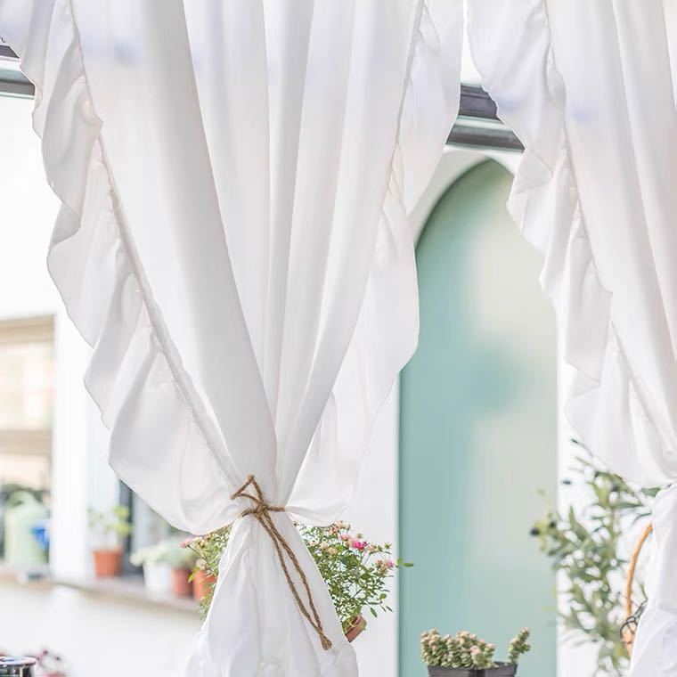 レースカーテン UVカット 北欧 遮像 ミラーレースカーテン カーテン カフェカーテン のれん 暖簾 区切り 可愛い おしゃれ 白い ピンク_画像8