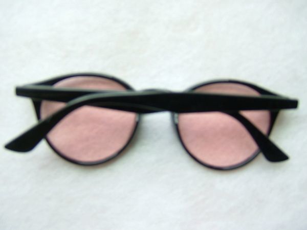 サングラス　黒×薄ピンク　ボストン　UV　_画像5