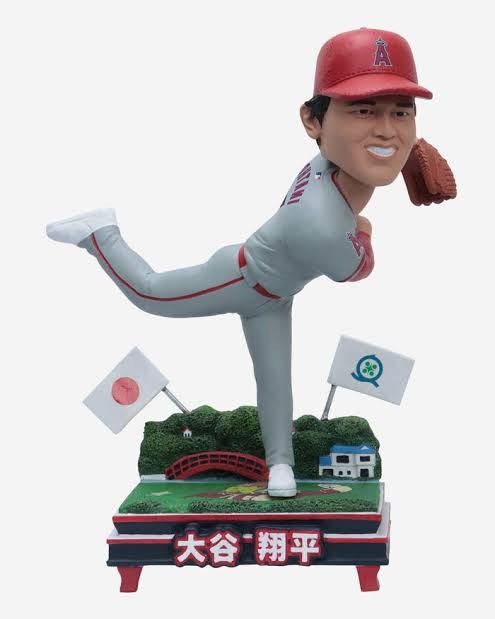 [大谷翔平] 限定 ボブルヘッド 投手 エンゼルス ビジター ユニフォーム ホームタウン 岩手県 奥州市 田んぼアート　バブルヘッド foco_画像1