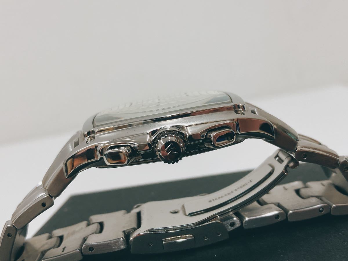 セイコー SEIKO ワイアード WIRED クロノグラフ メンズ腕時計 ホワイト/シルバー BoAモデル 7T92-0FR0 393/1000 非稼働品 調整ベルト付き_画像6