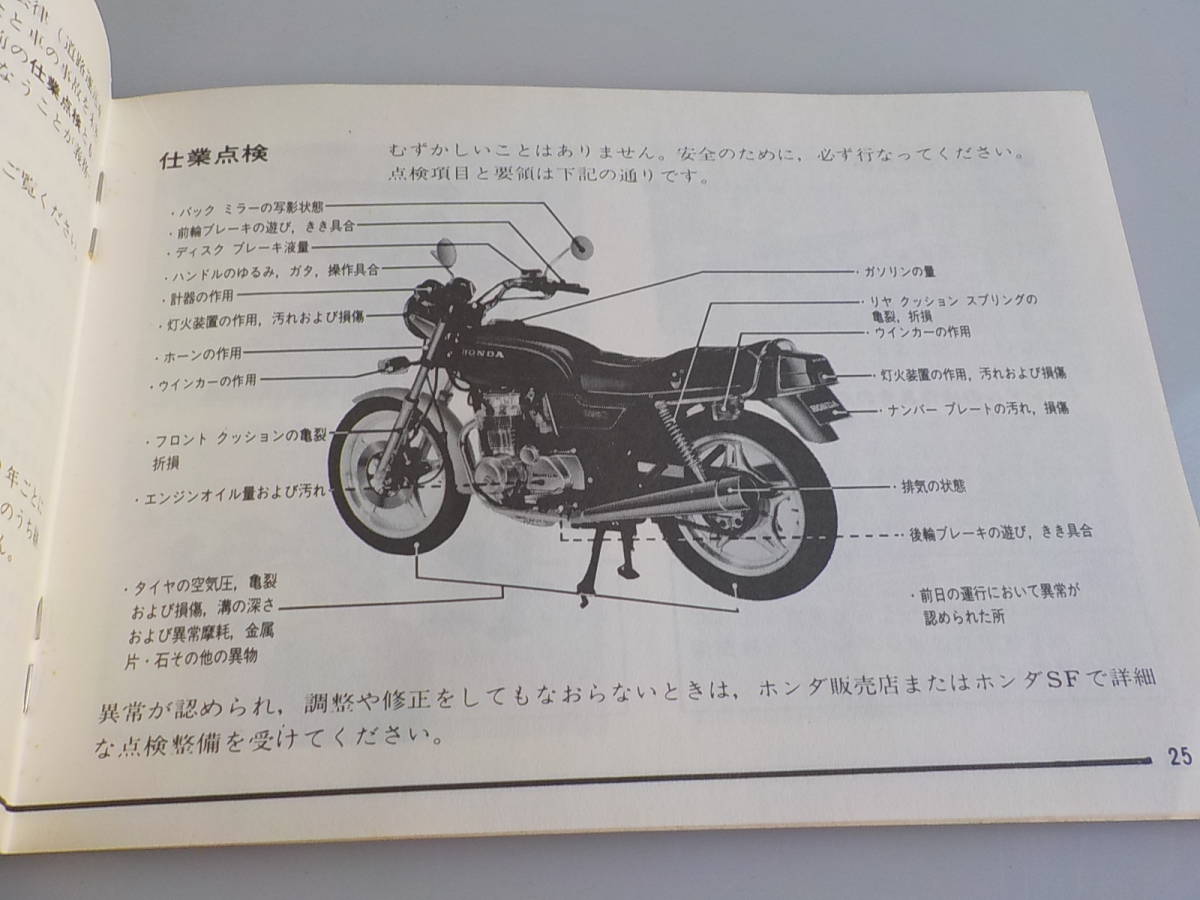 旧車 ホンダ 　CB650　取扱説明書　_画像3