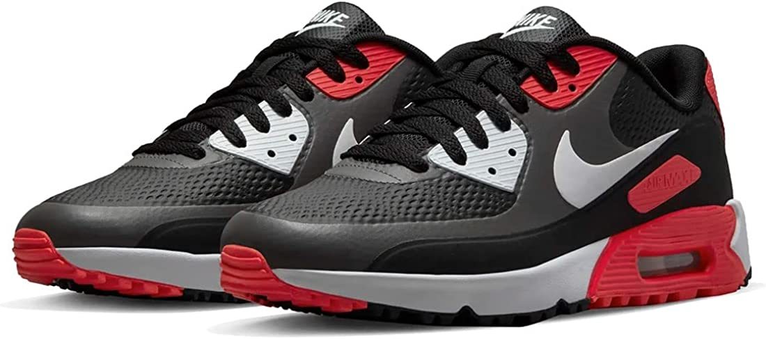 【新作入荷!!】 MAX AIR マックス エア ゴルフ GOLF ナイキ 25.5cm●NIKE 90 CU9978-010 ゴルフシューズ スパイクレス 赤 黒 白 G 25.5cm
