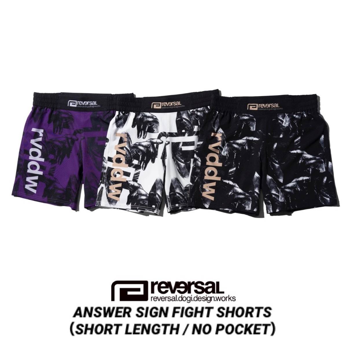 REVERSAL リバーサル■送料込■ショート丈■ANSWER ファイト パンツ■黒 L■バトル ショーツ格闘技 ニューエラ rvca venum sy3 ランニング_画像7