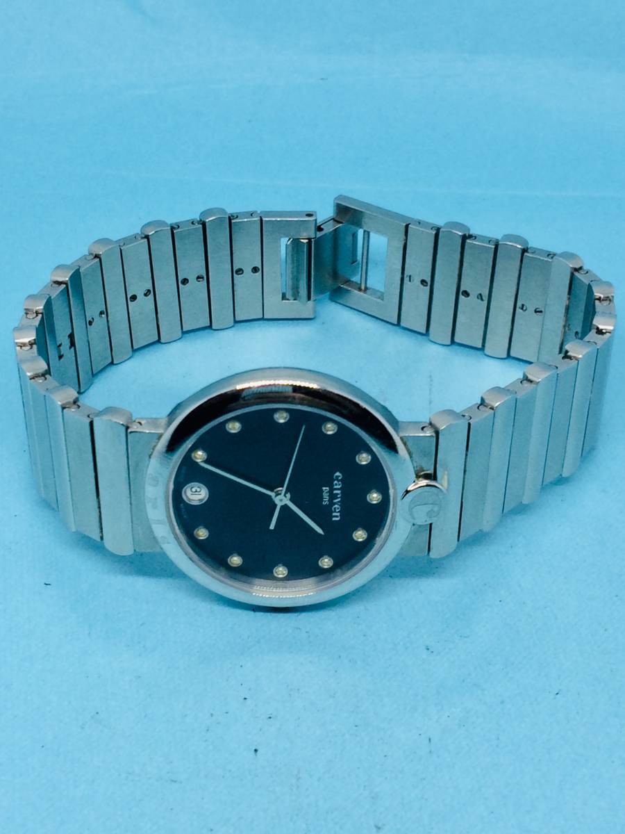 (B61)スイスの粋な時計(*'▽')CARVEN　PARISディト（電池交換済）シルバー・ユニセックス腕時計USED（送料全国一律185円）素敵な時計です。_画像7
