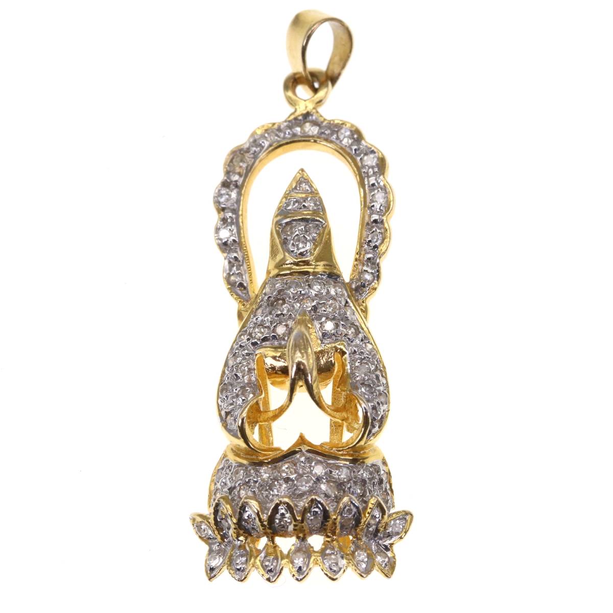 Ожерелье Топ 18K Алмазной Будда Статуя 18 Золотая подвеска