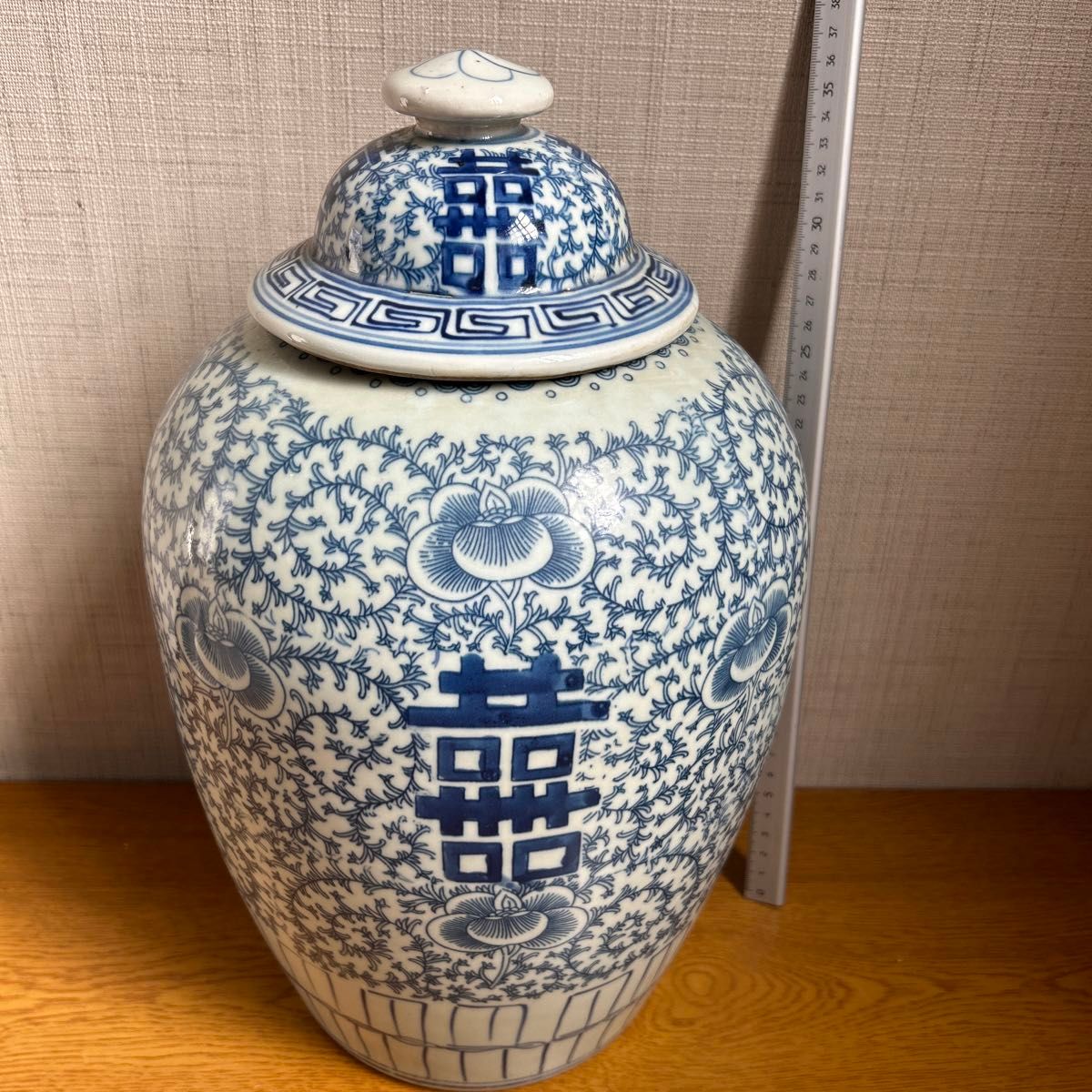 中国の蓋付き壺(大) 古美術 古道具 壺 花瓶 茶壺 中国 染付 骨董 中国の蓋付き壺(大) 古美術 古道具 壺 花瓶 茶壺 中国 染付 骨董