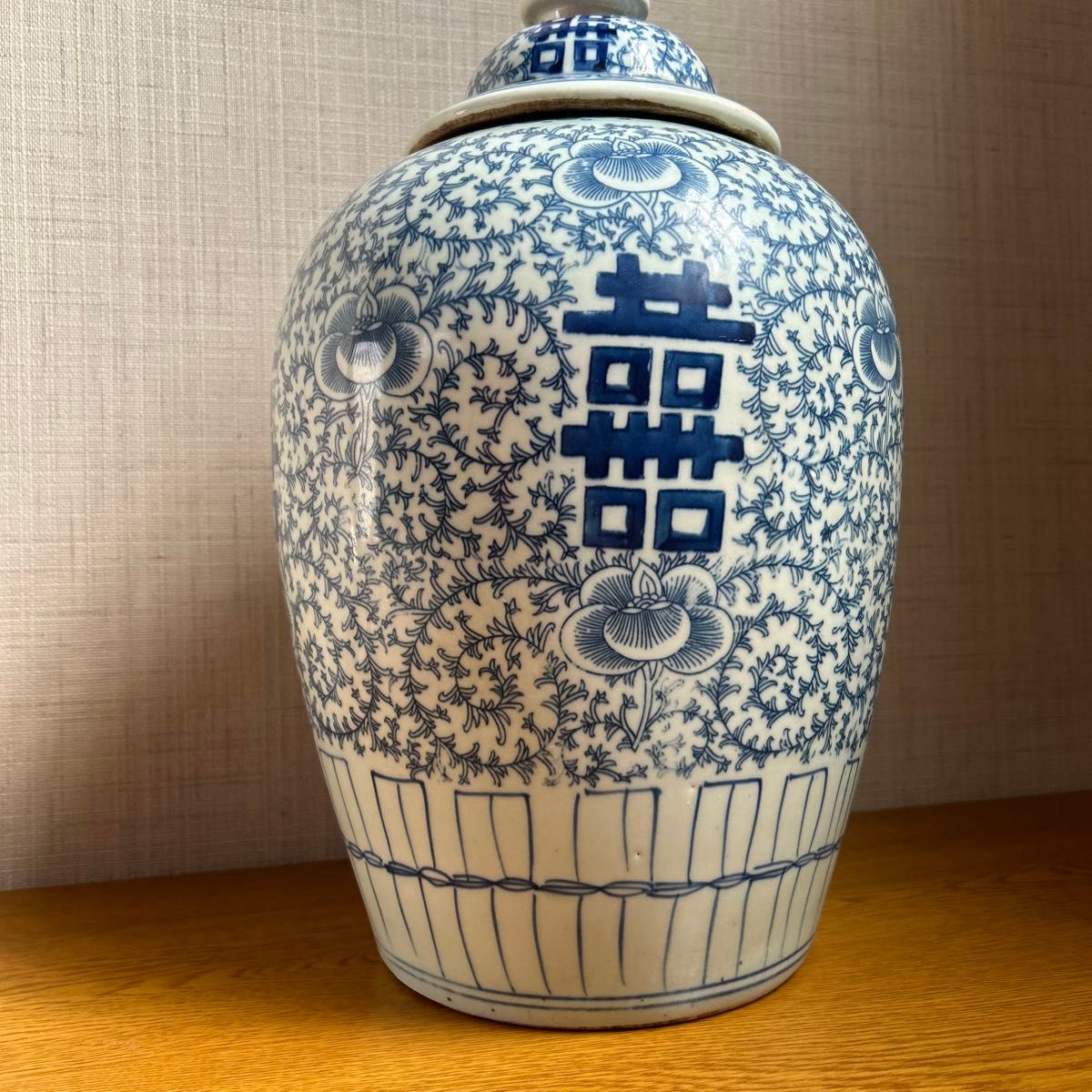 中国の蓋付き壺(大) 古美術 古道具 壺 花瓶 茶壺 中国 染付 骨董 中国の蓋付き壺(大) 古美術 古道具 壺 花瓶 茶壺 中国 染付 骨董