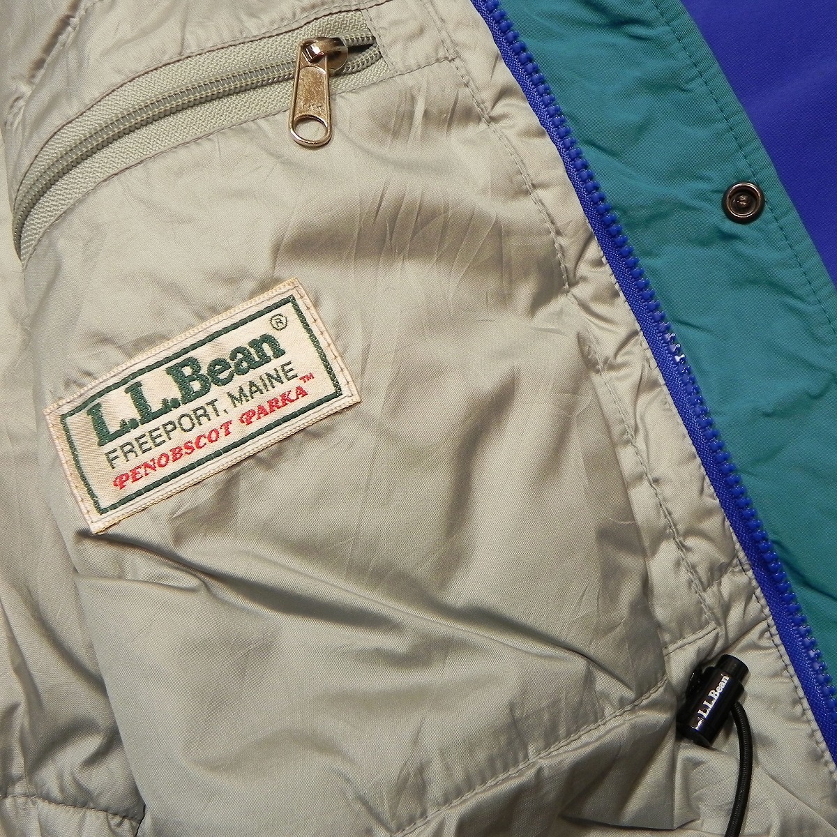 名作 ★ 80s ヴィンテージ USA製 エルエルビーン L.L.Bean ペノブスコットパーカー PENOBSCOT PARKA size S 青系 山タグ 古着 ★b_画像6