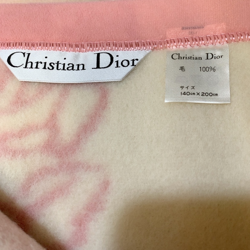 やや難有り 送料無料 即決 未使用 保管品★クリスチャンディオール Christian Dior 純毛毛布 ウール100％★シングルサイズ 140cm×200cm_画像2