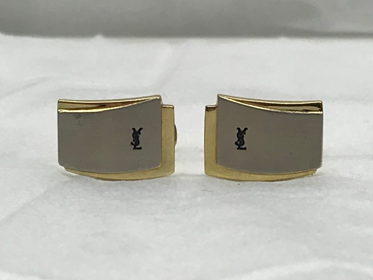 Yves Saint Laurent イヴサンローラン カフスボタン YSL ゴールドカラー_画像1