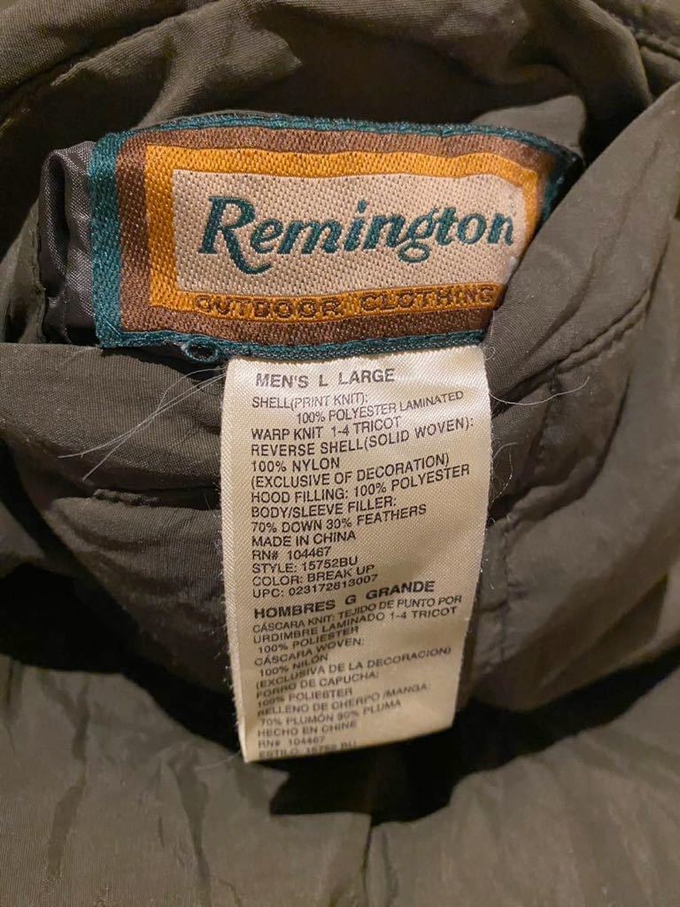 【Remington/レミントン】Reversible ダウン　Jacket リバーシブル 中綿入り ジャケット ジップアップ 米軍　ミリタリー カモフラ　迷彩　L_画像6