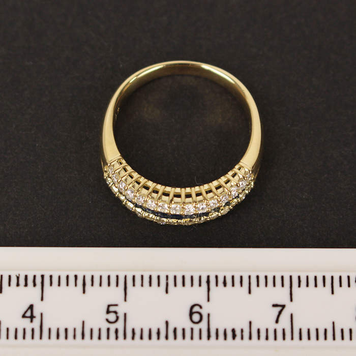 K18 サファイア ダイヤモンド リング 14号 0.56/0.35ct 18金 イエローゴールド 指輪 21406_画像9