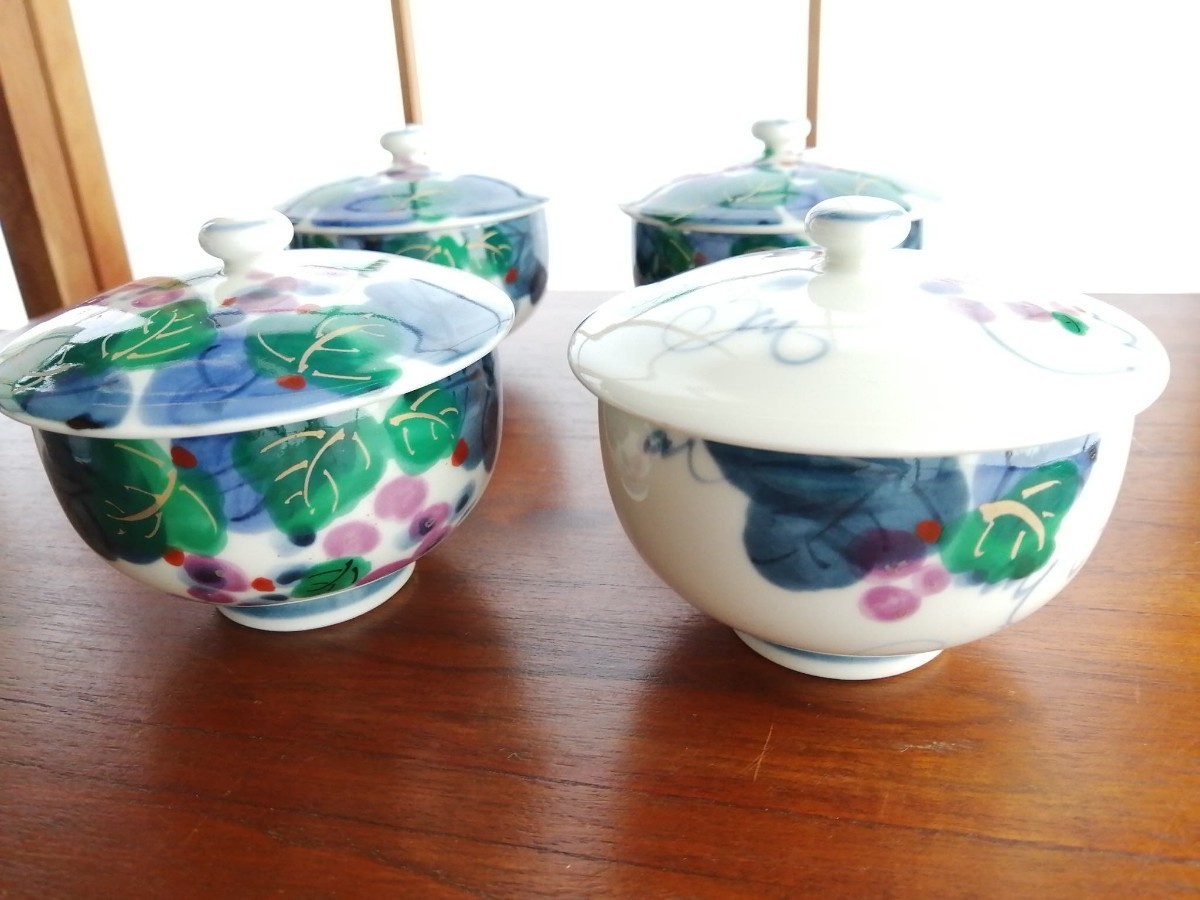 未使用 祥楽窯 茶呑茶碗 5客セット 有田焼 蓋付き 湯呑み 未使用 祥楽窯 茶呑茶碗 5客セット 有田焼 蓋付き 湯呑み