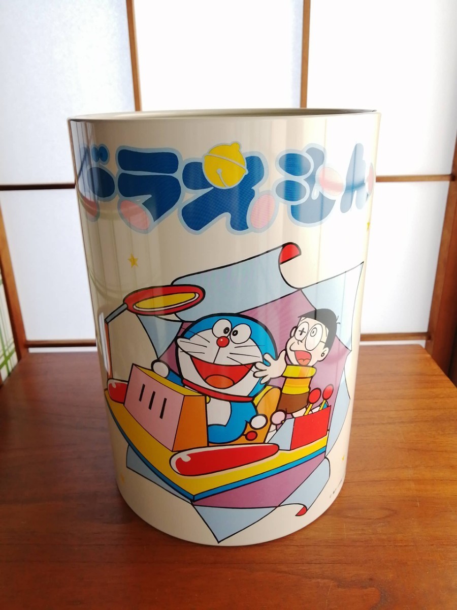 未使用 昭和レトロ ドラえもん ゴミ箱 ブリキ缶 80s 日本製 ヴィンテージ 当時物 ごみ箱 Doraemon レトロ雑貨 小物入れ アニメグッズ_画像1