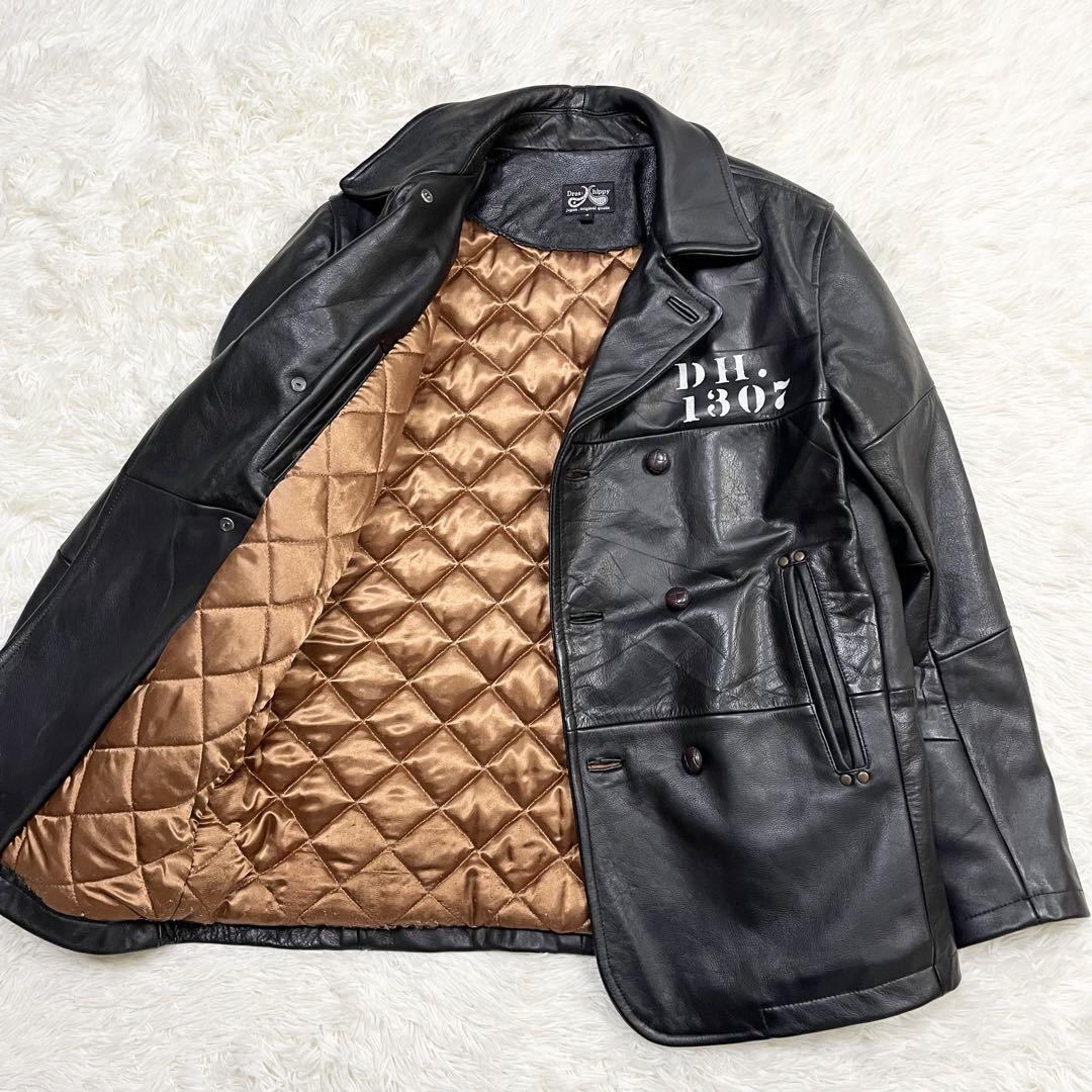 美品 Dress hippy ドレスヒッピー VINTAGE LEATHER P-COAT 本革 美品 Dress hippy ドレスヒッピー VINTAGE LEATHER P-COAT 本革