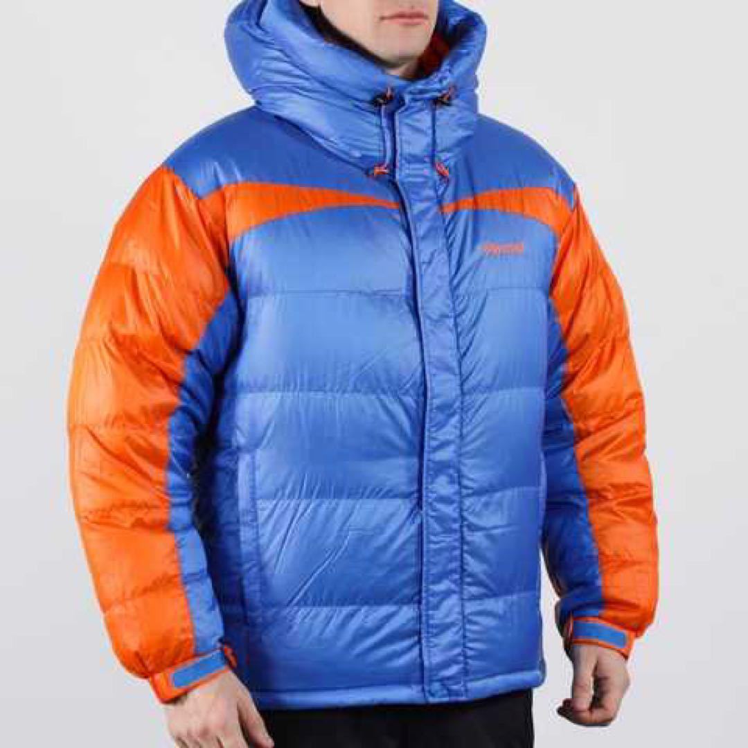 希少カラー　Marmot Greenland Buffled Jacket マーモット　グリーンランド　ダウンジャケット　肉厚　800FP ブルー オレンジ メンズ L相当