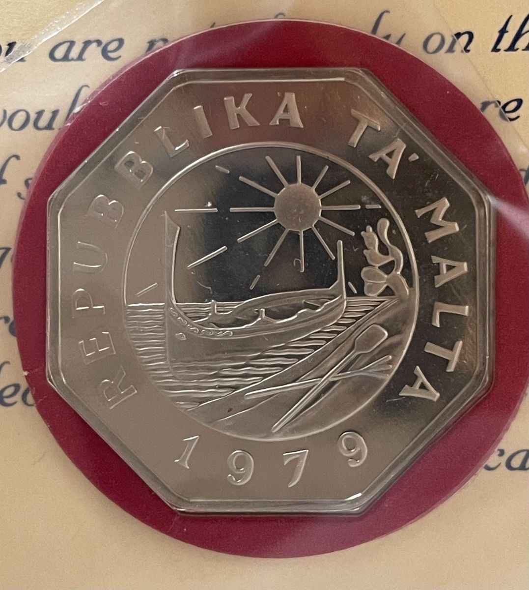 完全未使用　マルタ共和国 1979  25セント プルーフコイン　完全未使用