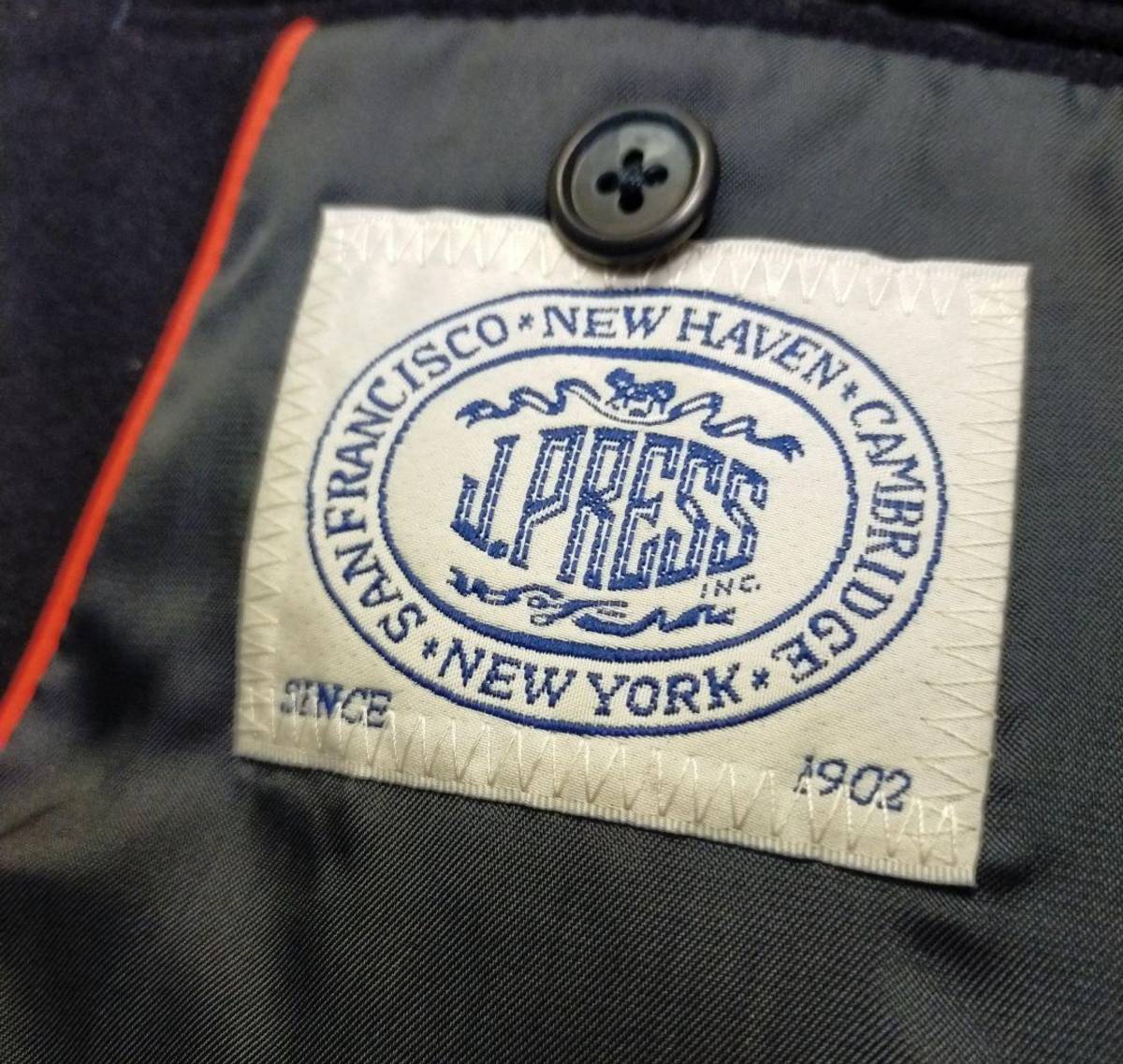 《未使用級》J.PRESS ジェイプレス ダブルブレスト 金ボタン ウール 厚手紺ブレザー テーラードジャケット　XL_画像8