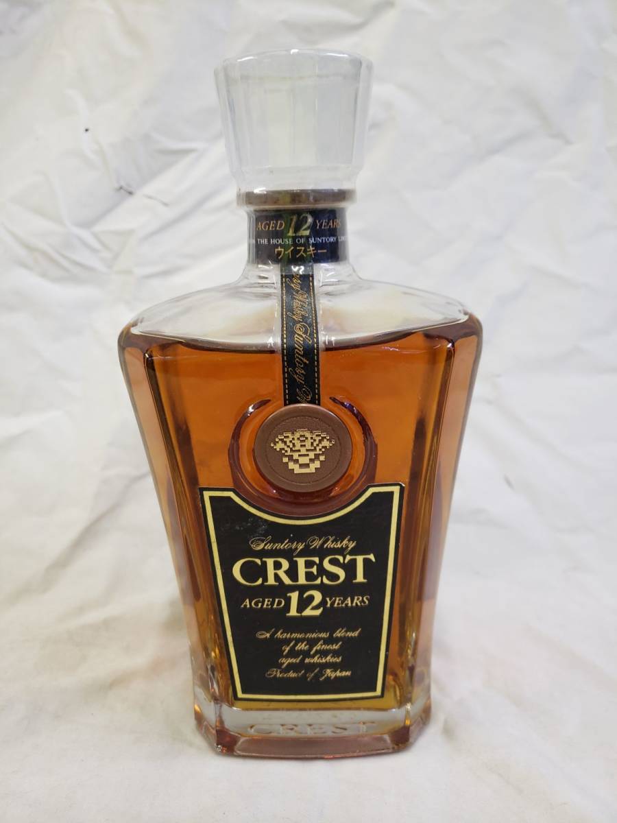 FG592 CREST クレスト AGED 12 YEARS 12年 サントリー ウイスキー モルト グレーン 43% 700ml お酒 古酒 未開封_画像1