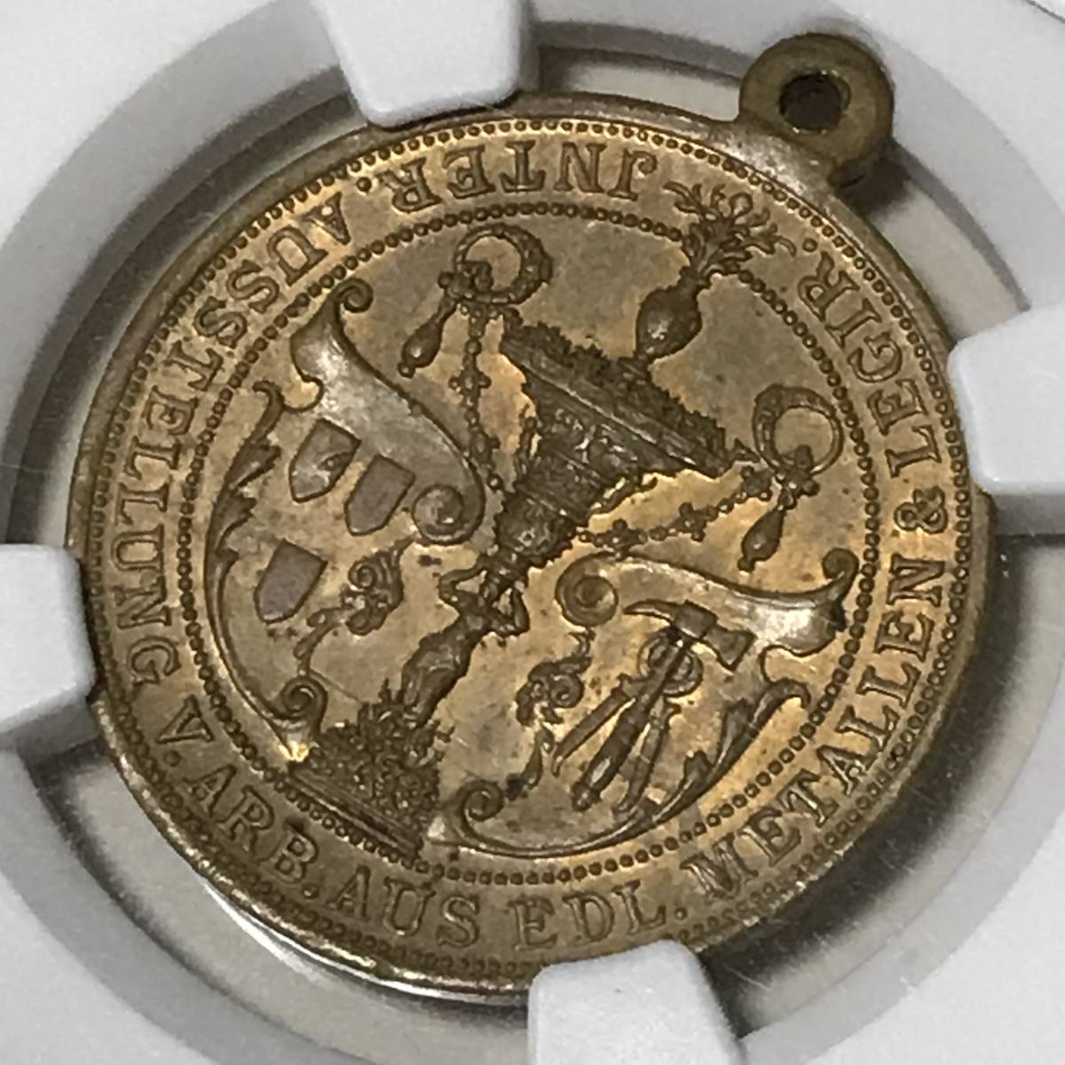 ★1885銘 ドイツ　ニュルンベルク　都市景観メダル　国際金属博　NGC MS 63_画像7