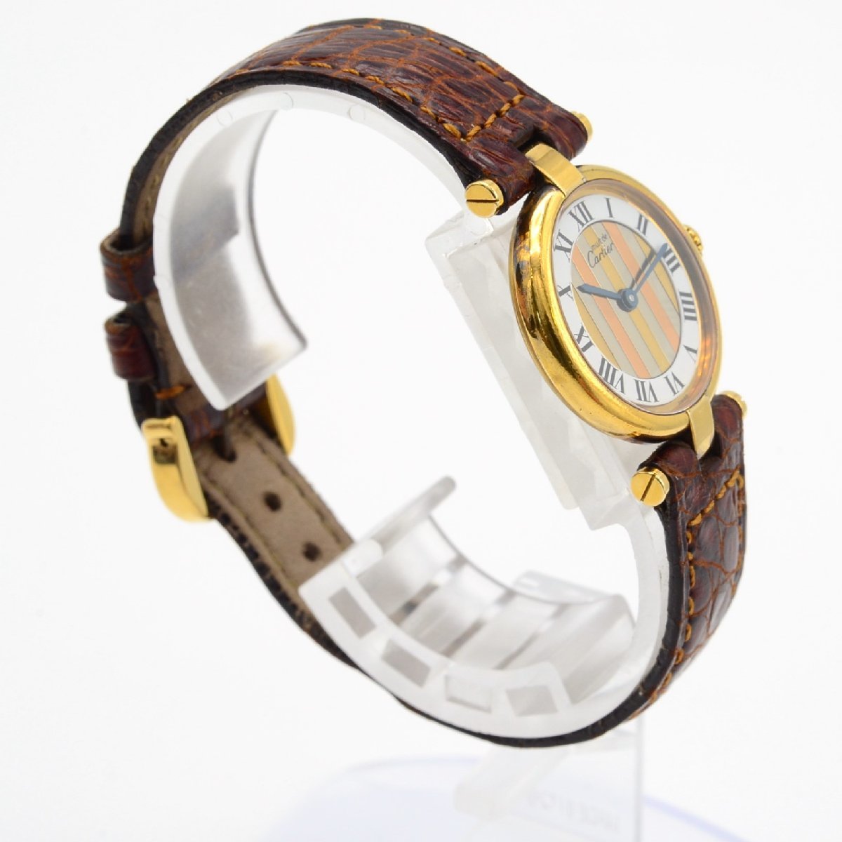 高級ブランド CARTIER カルティエ 24ミリ クォーツ GP/革 マストヴァンドーム サントスドゥカルティエ