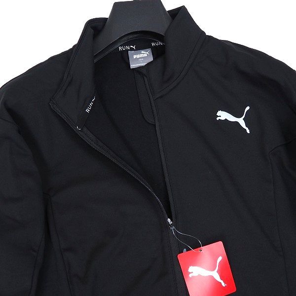 P670 新品 PUMA プーマ 裏起毛 フルジップ ウインドブレーカー ジャケット トレーニング ゴルフ L ブラック_画像4