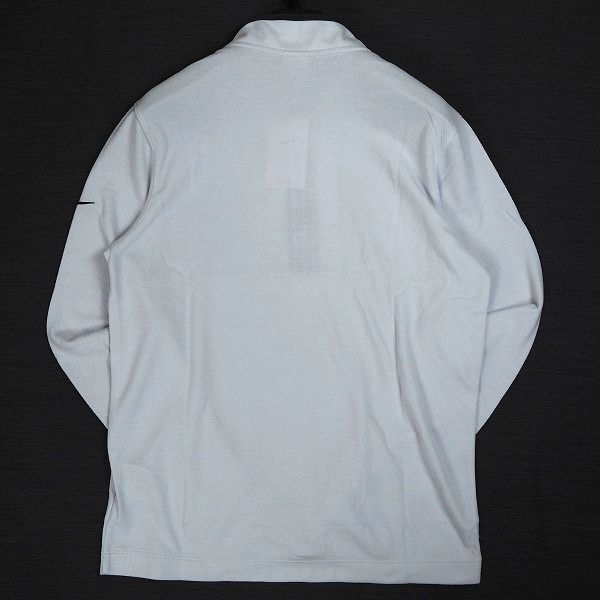 P838 新品 NIKE GOLF ナイキ ハーフジップ ゴルフ トップ シャツ Dri-FIT 軽量ニット XL フォトンダスト/ダークスモークグレー_画像3