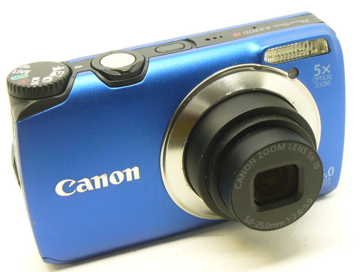 ★送料：クリックポスト送料185円★メディア＋バッテリー２個他オマケ！Canon-PowerShot-A3300：ブルー【USED：動作確認済】_USED/動作確認済