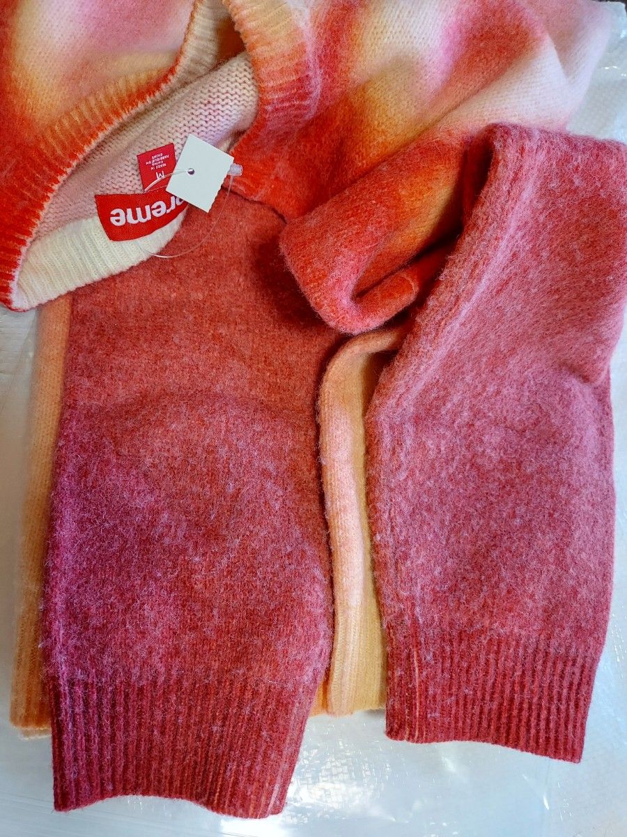 Supreme Blurred Logo Sweater "Red" M ニット セーター クルーネック モヘア