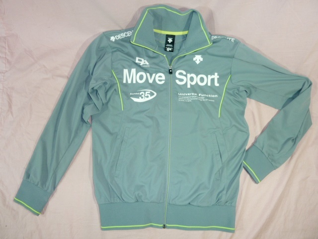 送込 デサント MoveSport ジャージ上下 L グリーングレー_画像2