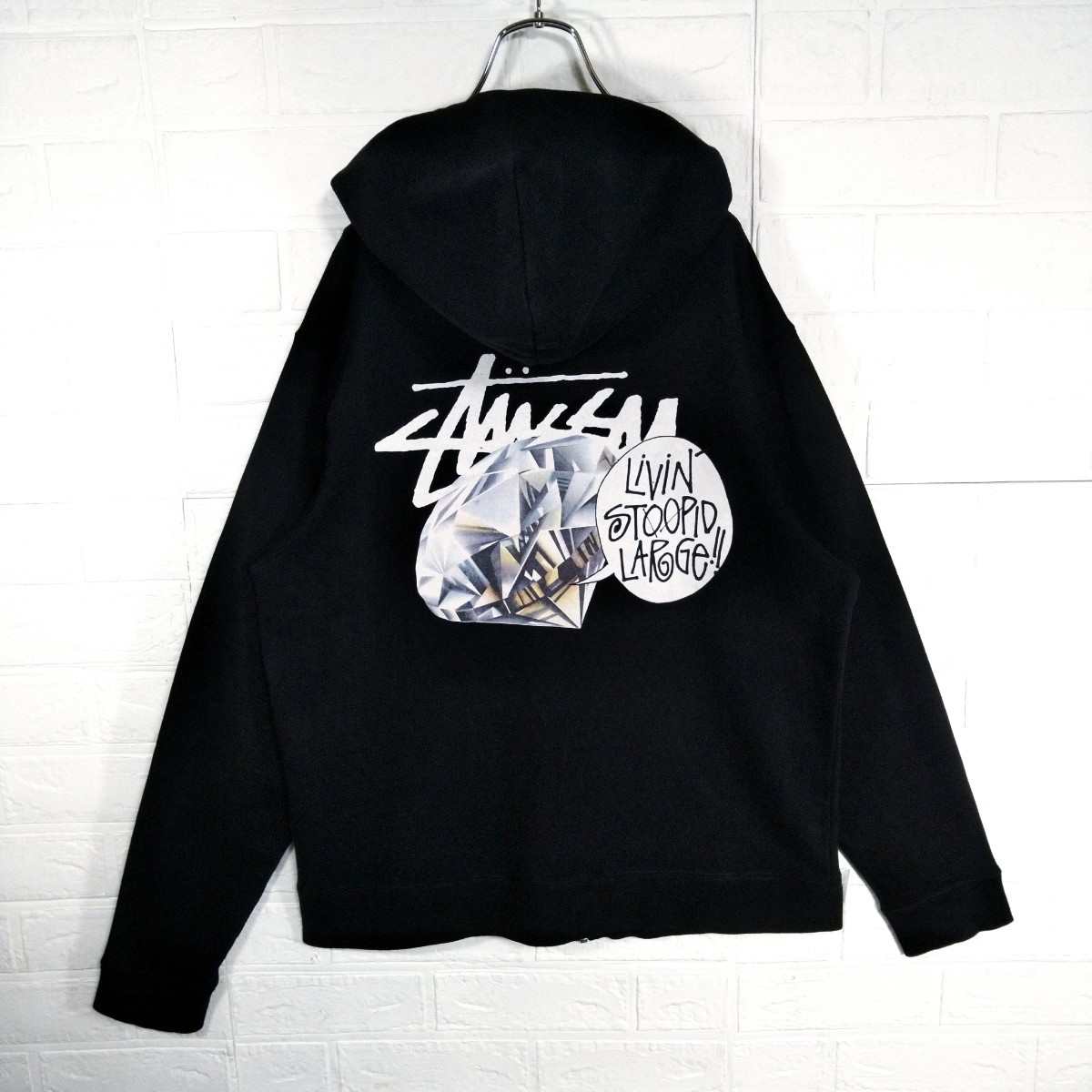 【STUSSY(ステューシー)】ダイヤモンドロゴ　ジップアップパーカー_画像9