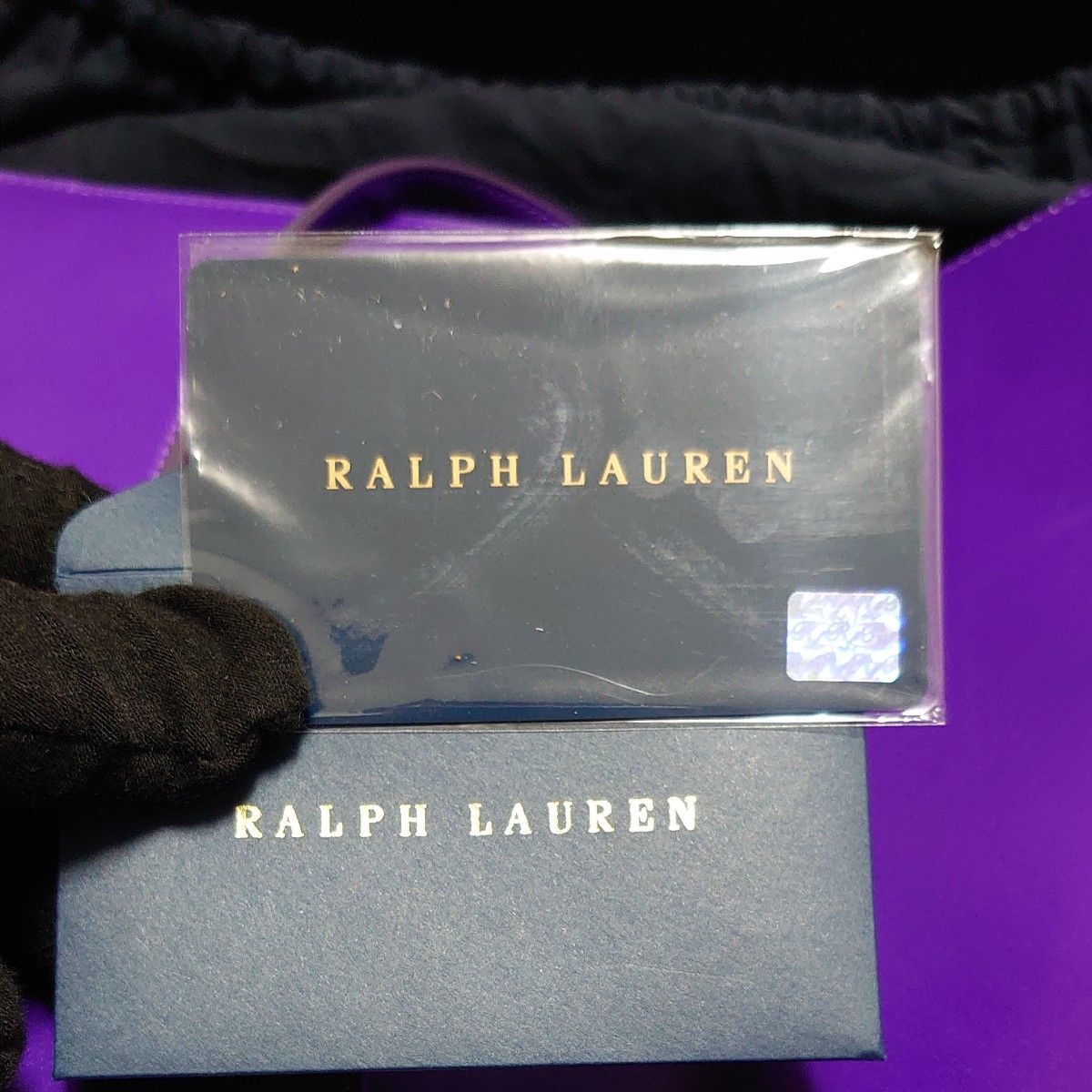 【未使用品】【RALPH LAUREN】ラルフローレンコレクション レザー ショルダーバッグ ゴールド金具 パープルレザー