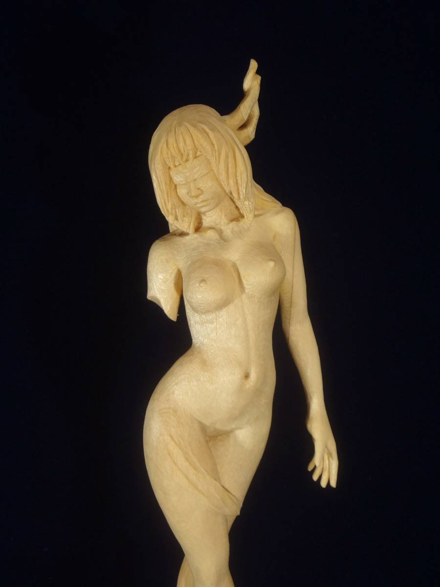 出品者作 オリジナル 木彫刻 アート『 レクイエム 』 トルソ 裸婦 芸術 