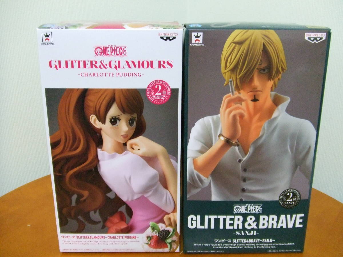  原文:ワンピース★GLITTER&BRAVE SANJI サンジ、GLITTER&GLAMOURS CHARLOTTE PUDDING シャーロットプリン フィギュア2点セット