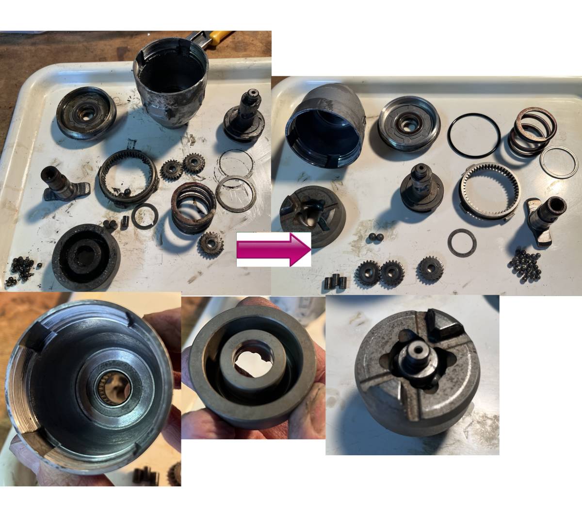 【動作未確認】型番不明 マキタ インパクトドライバー 18V ハンマーユニット 分解・清掃済 検/ XFD10 TD147D makita_画像6