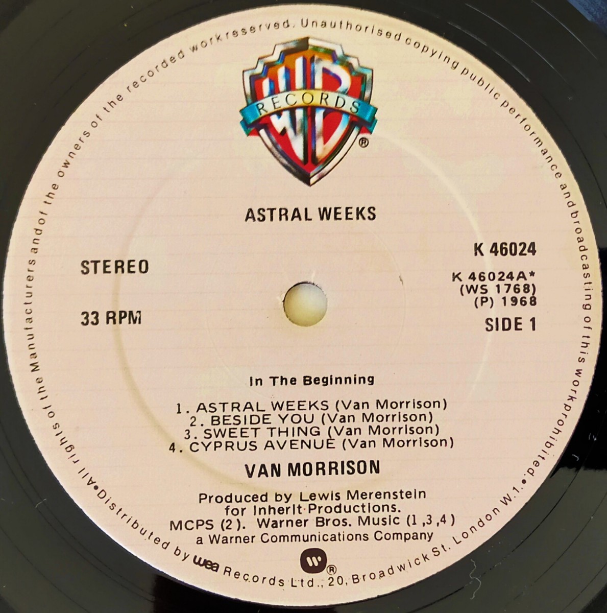 Van Morrison/Astral Weeks/英Warner LP_画像4