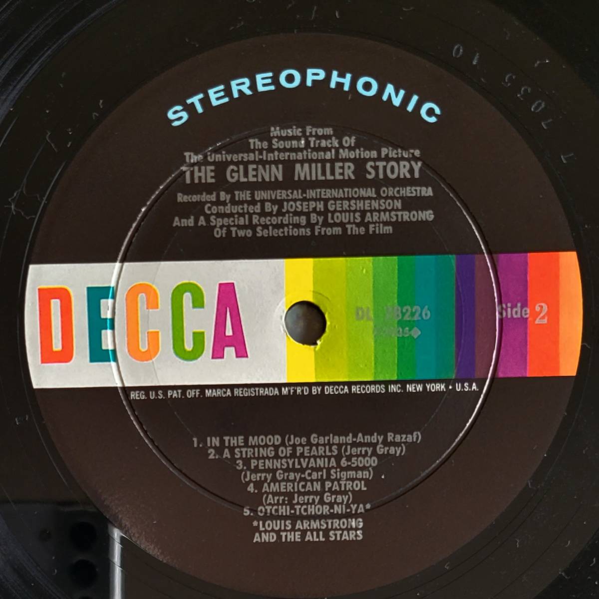 DECCA DL78226 THE GLENN MILLER STORY サウンドトラック　LOUIS ARMSTORONG LPレコード　SWING JAZZ オリジナル盤_画像8