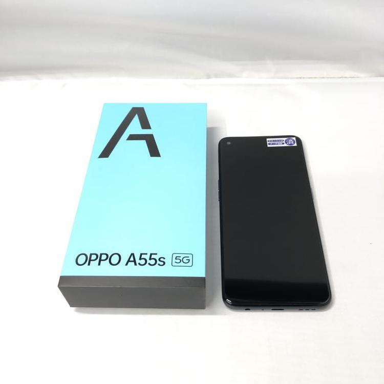 【中古】OPPO オッポ A55s 5G ブラック SIMフリーモデル[240010401136]