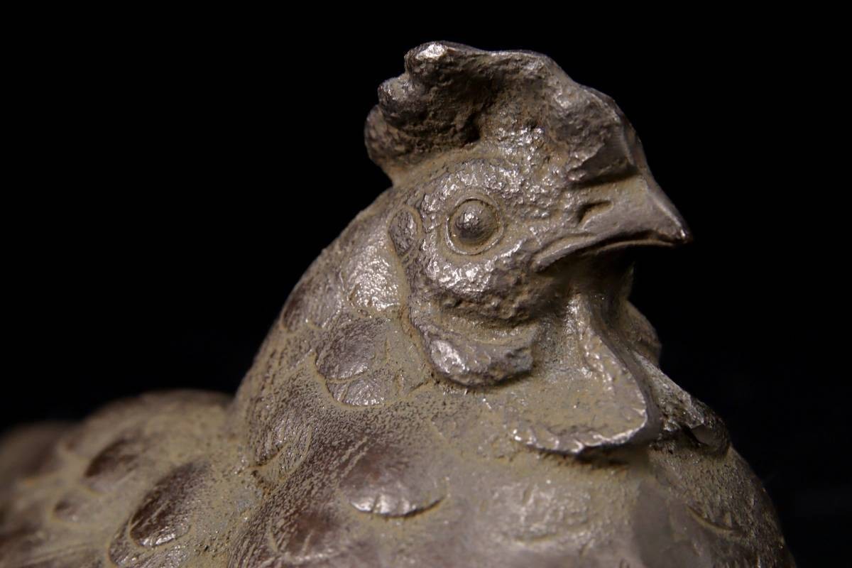 。◆錵◆3 古美術品 銅製 鶏置物 一対 4405g 唐物骨董 [Y209]RV/23.7廻/FM/(120)_画像4